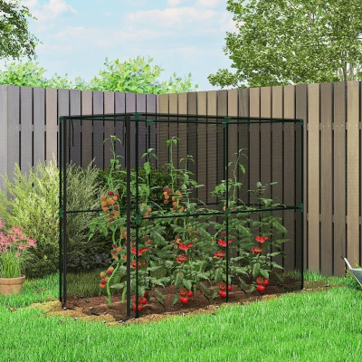 Outsunny Plant Protection Tent with Zippered Door, Black