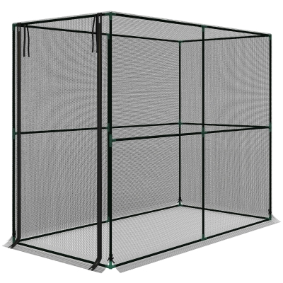 Outsunny Plant Protection Tent with Zippered Door, Black