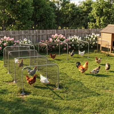 PawHut Extra Long Chicken Run, 354" Steel Tunnel with Netting