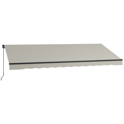 Outsunny 15' x 10' Retractable Awning, 280gsm UV Resistant Sunshade Shelter, for Deck, Balcony, Yard, Light Grey