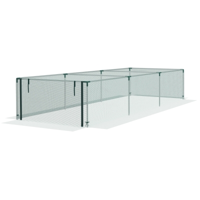 Outsunny 12' x 4' Plant Protection Cage with Zipper Roll-Up Door, Plant Protector from Animals with Galvanised Steel Frame