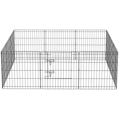 PawHut 24inch Foldable Metal Exercise Pet Playpen Yard Dog Puppy Kennel Cage 12 Panels