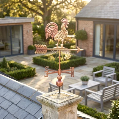 Outsunny Metal Rooster Weathervane, Roof Mount Outdoor Indicator