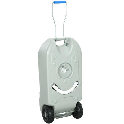 Outsunny 10.6 Gallon Portable RV Water Tank, Black or Grey Water Storage Tank, with Filling Ports, Handles and Wheels