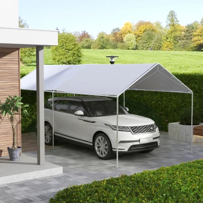 Outsunny 10x20ft UV Resistant Carport Canopy Cover, White