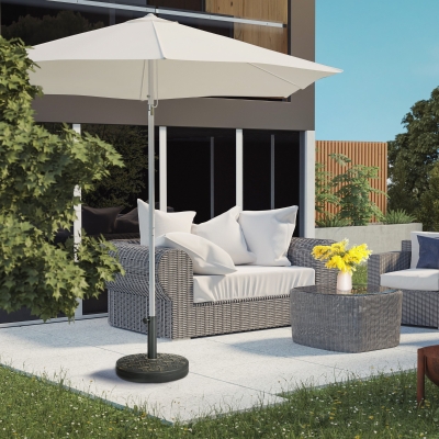 Outsunny 40lbs. Concrete Umbrella Base with Rattan Effect, Heavy Duty Parasol Stand for Outdoor Patio Umbrella, Bronze