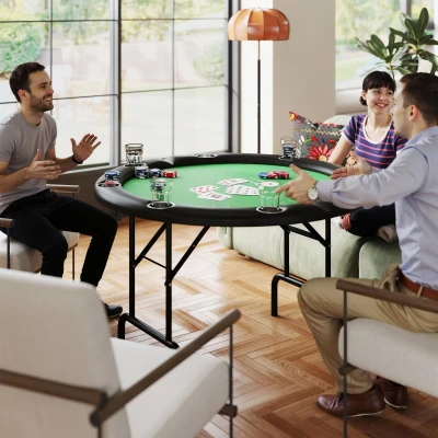 Soozier 47" Foldable Poker Table for 8 Players, Green