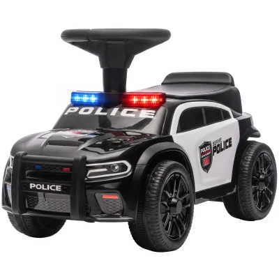 Qaba Toddler Push Car, Ride on Car with Light, Music, Under-Seat Storage and Anti Tip Device for 18-36 Months, Black