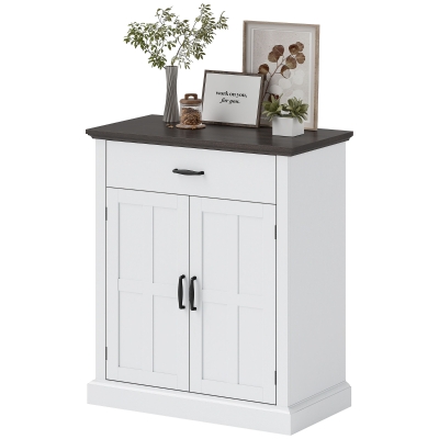 HOMCOM Sideboard Buffet, Modern Storage Cabinet with 2 Doors and Adjustable Shelf, White