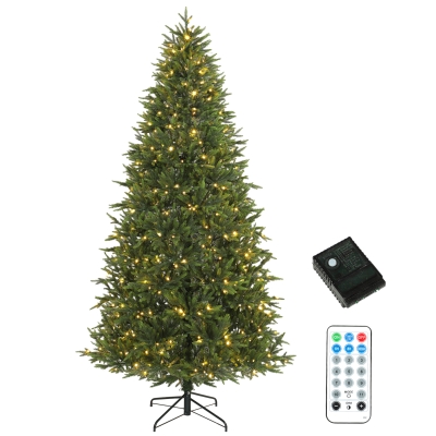 HOMCOM 6ft Prelit Christmas Tree, Dual-Color LED, 11 Modes, Remote