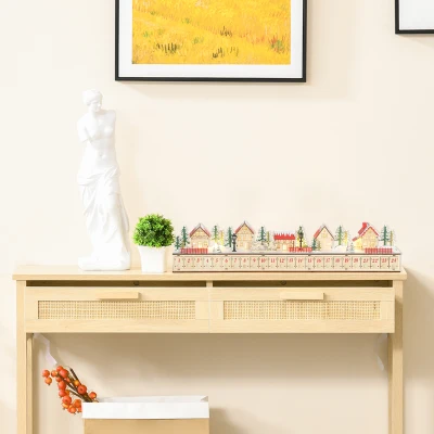 HOMCOM Wood-Effect Christmas Advent Calendar with 24 Drawers & LED Lights