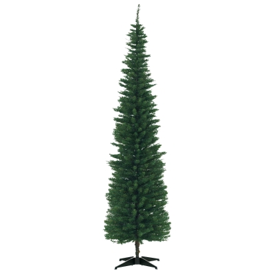 HOMCOM 7' Slim Artificial Christmas Tree with 499 Tips, Green