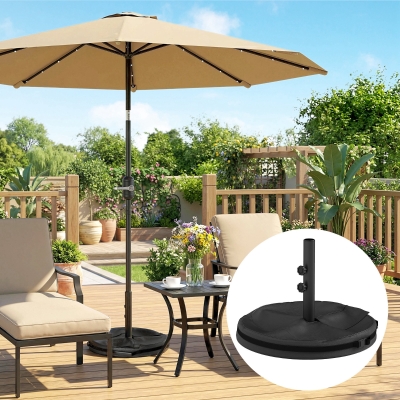 Outsunny Patio Umbrella Base Portable Outdoor Umbrella Stand for Poles 1.4"/1.5"/1.9" Black