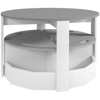 Qaba 5-Piece Kids Table & Chairs Set with Storage, Gray