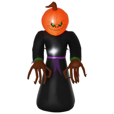 HOMCOM 7ft Inflatable Halloween Decoration Pumpkin Reaper, Blow-Up Outdoor LED Yard Display with Lights for Garden, Party, Holiday