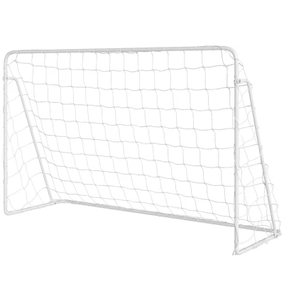 Soozier Soccer Goal, 8 x 5ft Portable Practice Soccer Net with Nylon Mesh, Steel Frame, for Indoor and Outdoor Use