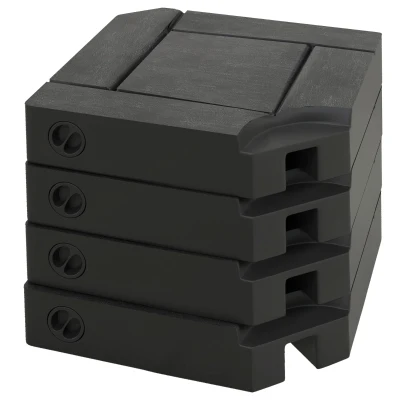 Outsunny 4PCs Patio Umbrella Base, Water or Sand Filled Cantilever Umbrella Weights for Cross Base with Handles, HDPE