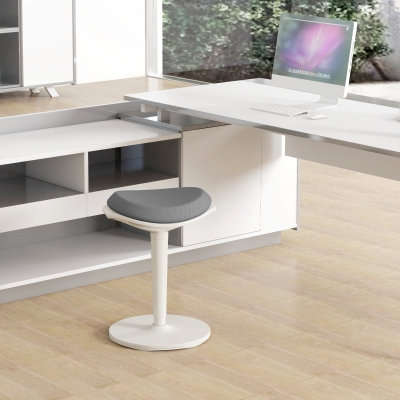HOMCOM Standing Desk Stool, Ergonomic Wobble Chair, Adjustable Leaning Stool for Office Desks, with Rocking Motion, Grey