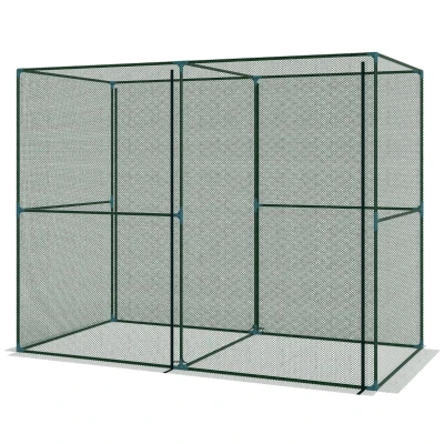 Outsunny 8' x 4' Crop Cage, Plant Protection Tent with Zippered Doors for Vegetable Garden, Backyard, Green