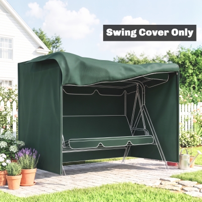 Outsunny 3-Seater Patio Swing Cover, Outdoor Garden Furniture Protection Hammock Glider Cover, 81" x 49" x 65", Dark Green