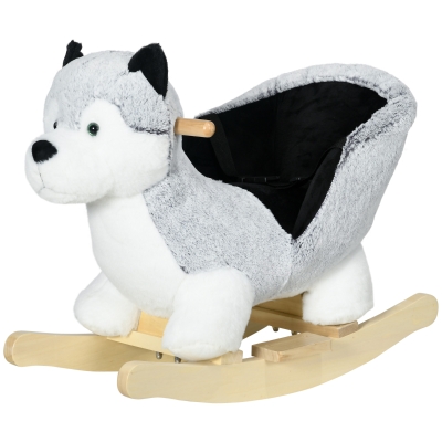 Qaba Husky Rocking Chair for Toddlers, Wooden Base, 18-36M
