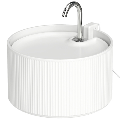 PawHut Ceramic Cat Water Fountain 2.2L Ultra-Quiet, White