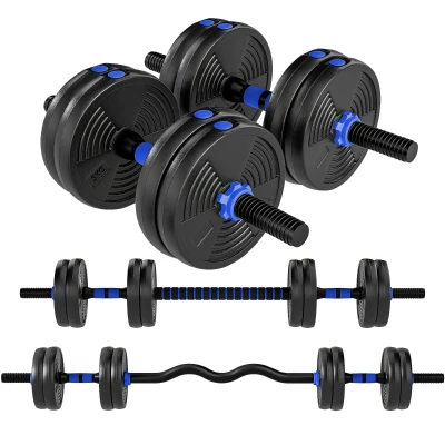 Soozier Adjustable Dumbbell Set, 4 in 1 Weights Dumbbells Set for Home Gym, 33lb Free Weights with Connector and Non-Slip Grip