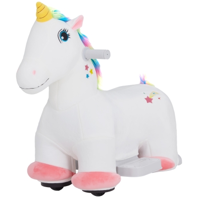 Kids Electric Ride-on Horse 27.2" L x 13.4" W x 20.9" H White