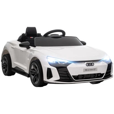 Aosom Ride-On Toy On Car with Remote Control, 12V 3.1 MPH Electric Ride for Kids w/ Suspension System, Horn Honking, White