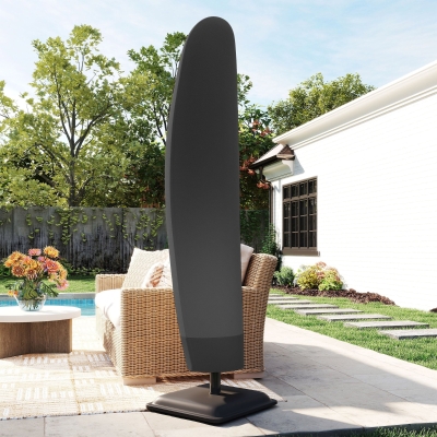 Outsunny 87-Inch Patio Umbrella Cover for for 10ft to 13ft Outdoor Offset Umbrella, Black