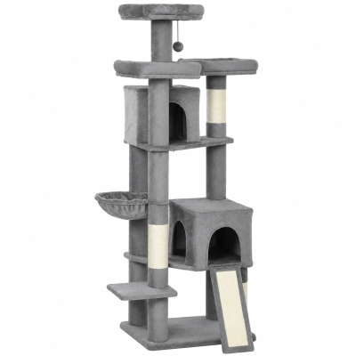 PawHut 72" Cat Tree Tower with Condos, Beds, Hammock, Ladder