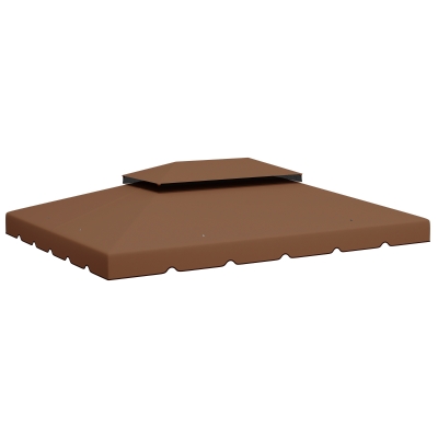 Outsunny 13.1' x 9.8' Gazebo Canopy Top Cover, Coffee