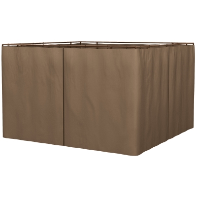 Outsunny 10' x 10' Gazebo Sidewall Set, 4 Panels, Brown