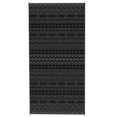 Outdoor Rug 215.7" x 107.9" x 0.12" Black and Gray Geometric Wall