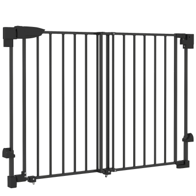 PawHut 29"-44" Wide Dog Gate, 29" H, Pet Gate with Auto-Close, Single Hand Operation, Wall-Mounted, No-Threshold Design