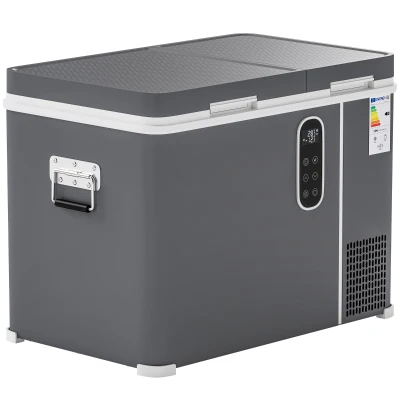 Outsunny 12 Volt Car Refrigerator, Dual Zone 48 QT Car Fridge with App Control, 12/24V DC and 100-240V AC,