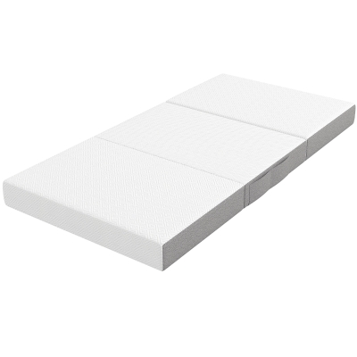 HOMCOM Foldable Mattress Twin Size, 6 Inch Tri Fold Memory Foam Mattress with Washable Cover & Non-Slip Bottom, 75" x 38" x6"