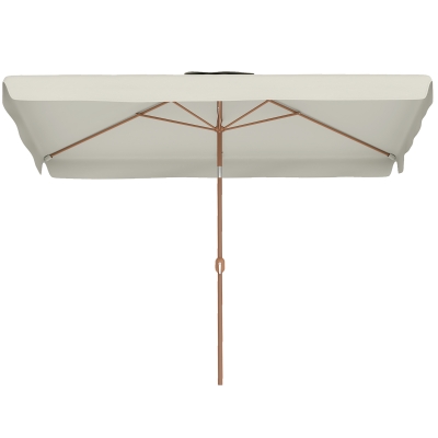 Outsunny Patio Umbrella 118.1" x 78.7" Outdoor Parasol UV50+ Protection in White