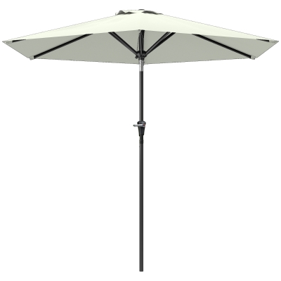 Outsunny Patio Sun Umbrella, Outdoor Parasol with 6 Ribs, Cream White