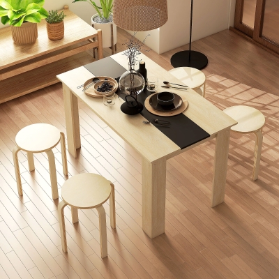 HOMCOM Round Stackable Chairs Set of 4, 18-Inch Backless Stacking Stools for Kitchen, Dining Room, Office, Outdoors