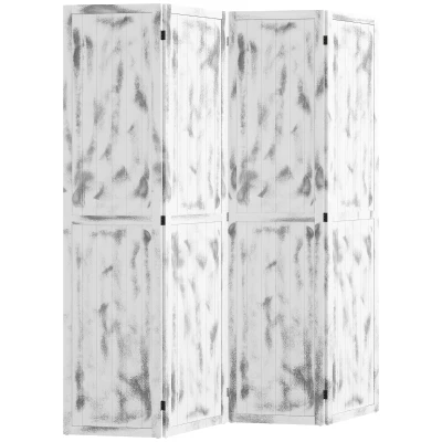 HOMCOM Screen Divider Room Divider Screen with Foldable Design for Indoor Bedroom Office 5.5' Rustic White