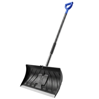 Outsunny 2-in-1 Snow Shovel and Ice Scraper, 22" Heavy Duty Snow Pusher with Metal Wear Strip, Ergonomic Handle for Driveway