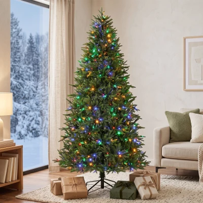 HOMCOM 6ft Prelit Christmas Tree, Dual-Color LED, 11 Modes, Remote