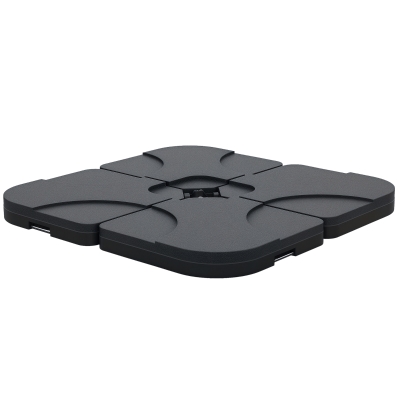 Outsunny 4pc Portable Umbrella Base Weights Garden Parasol Base Outdoor Patio Umbrella Stand Holder Weights, Black