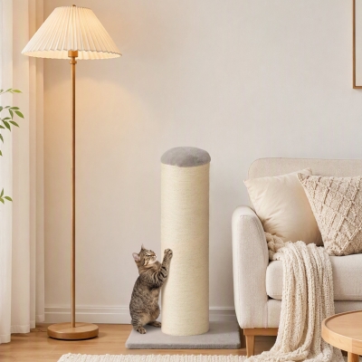 PawHut 30" Tall Cat Scratching Post, 7.9" Large Diameter Scratch Post with Natural Sisal Rope and Stable Base