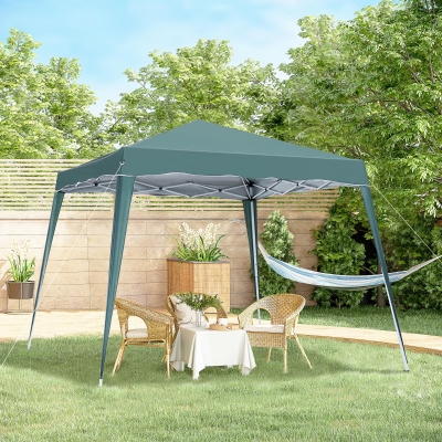 Outsunny 8' x 8' Pop Up Canopy, Outdoor Foldable Tent, Portable Canopy Tent with Carrying Bag for Camping, Party, Picnic, Green