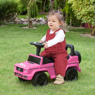 Aosom Compatible Baby Toddler Push Car Foot-to-Floor Ride-On Wheel Mercedes-Benz G350 Licensed Pink