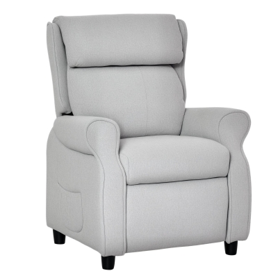 Qaba Kids Recliner Chair, Adjustable Lounger with Footrest, Gray