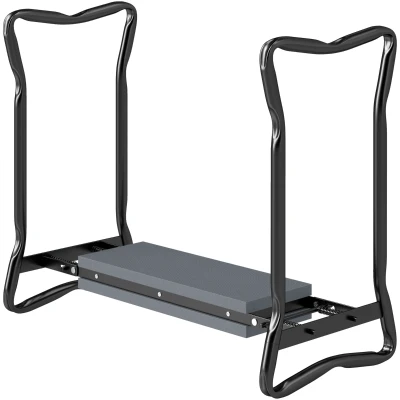Outsunny Garden Kneeler and Seat Stool, Folding Gardening Stool Kneeling Chair with Thicken Pad and Handles