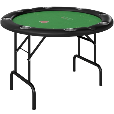 Soozier 47" Foldable Poker Table for 8 Players, Green